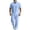 Sky Blue, variant on LEKWK Men Linen Sets Outfits 2 Piece Short Sleeve Henley Loose Fit Tops and Elastic Waist Wide Leg Pants Lightweight Solid Summer Beach Vacation Casual Wear