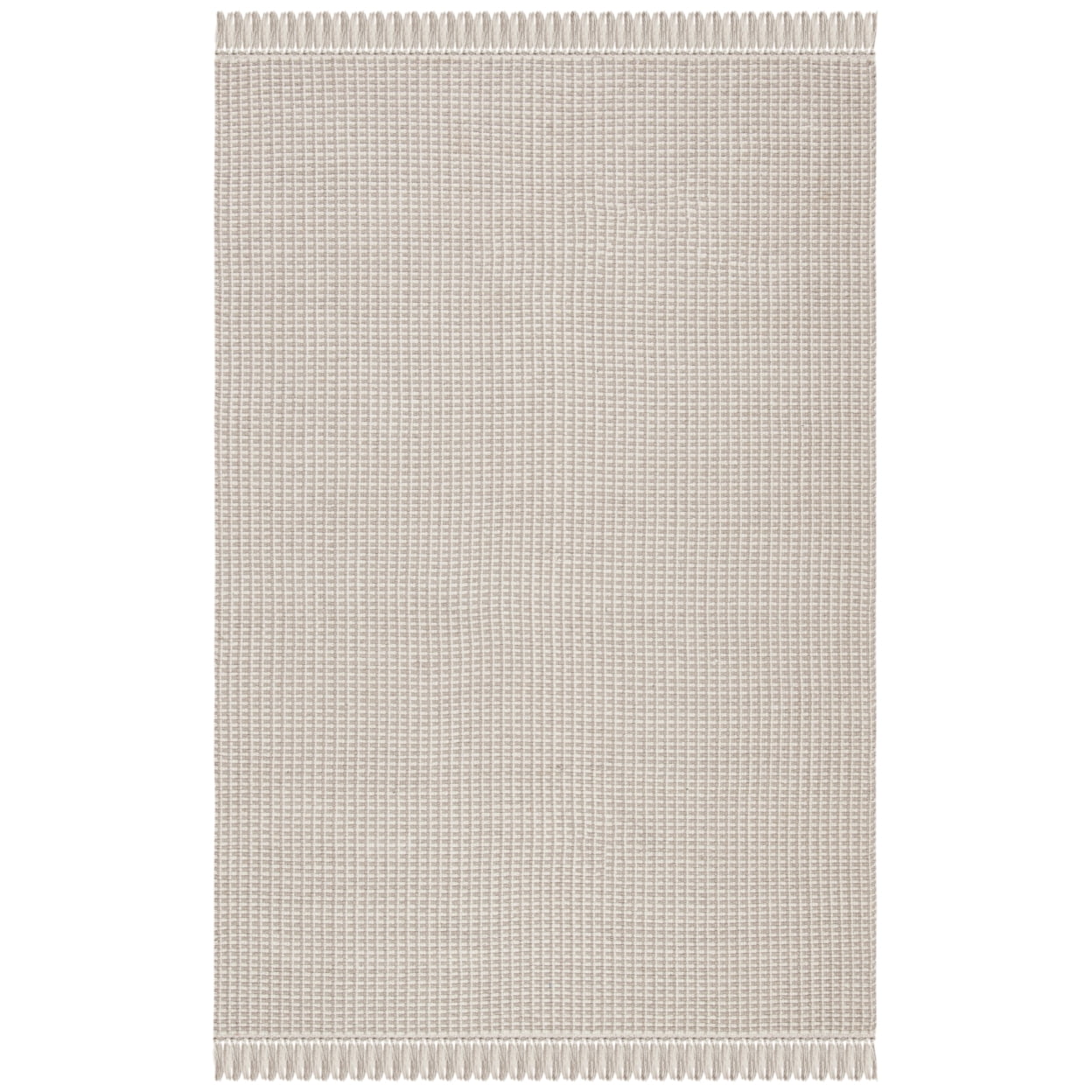 SAFAVIEH Montauk Patton Geometric Cotton Area Rug, Ivory/Grey, 6' x 9'
