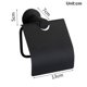 thumbnail image 2 of Black Round Base Matte Black Toilet Roll Holder with Flap Toilet Tissue Dispenser Toilet Paper Holder with Wall Cover 304 Stainless Steel for Toilet B, 2 of 5