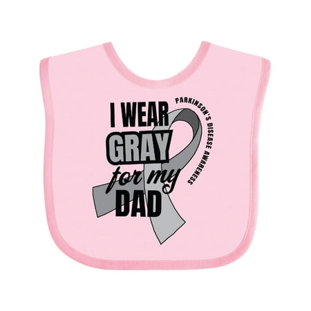 

Inktastic I Wear Gray For My Dad Parkinsons Disease Awareness Gift Baby Boy or Baby Girl Bib