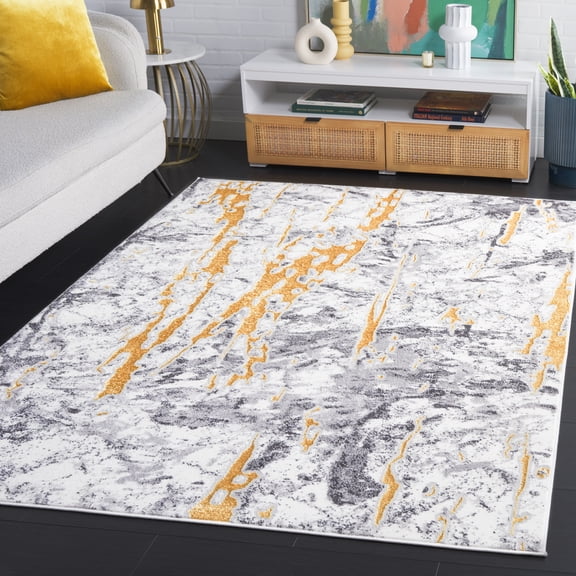 Safavieh Amelia Landon Abstract Area Rug, Ivory/Gold, 5'3" x 7'6"