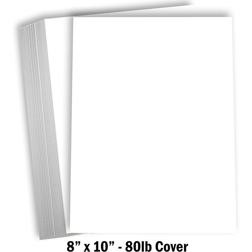 Hamilco White Cardstock Thick Paper 8 x 10" Blank Heavy Weight 80 lb