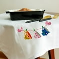 thumbnail image 2 of (Clearance) BNNG Embroidered Tea Towel Sweet and Cute Kitchen Towels Stitchwork Be Happy Love Live Simple French Fry Flour Sack Tea Dish Towel for Home Kitchen Farmhouse, 2 of 5