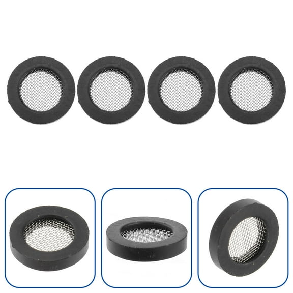Pawsdot Black Rubber Gasket with Steel Mesh Filter for Home Use 20Pcs