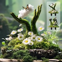 Danhjin Fall Yard Stakes, Acrylic Potted Plants and Courtyard Decorative Floor Tiles Yard Stakes, Outdoor Garden Decor for Patio Party Festival Home Decor