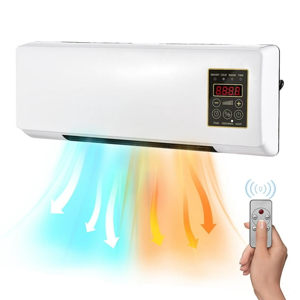Petit climatiseur mural 2000W avec télécommande pour Chambre à coucher  Salon Salle de bain Appartement, Appareil de chauffage et de  refroidissement de