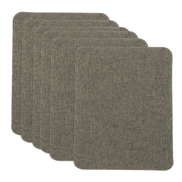 Uxcell 6Pcs Parches de Reparación de Tela para Sofá Parches de Tela de Lino 4.13" x 6.1" Gris Oscuro