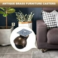 thumbnail image 4 of [4 Pack] Swivel Top Plate Hooded Ball Caster Wheels, Antique Bronze (1.5-inch No Brake), 4 of 5
