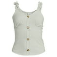 thumbnail image 5 of No Boundaries Juniors Rib Button Front Tank Top, 5 of 5