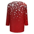 thumbnail image 4 of Christmas Tops for Women Trendy V Neck 3/4 Length Sleeve Casual Christmas Shirts for Women Graphic Xmas Tree Snowflake Print Tshirt Dressy Casual Blouse Y2k Tops Elbow Sleeve Tunic Tops, 4 of 6