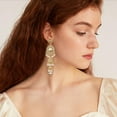 thumbnail image 2 of Bollywood Jhumka Jhumki Earring for Women Long Tassel Earring Traditional Bohemian Earring Dangle Drop Cubic Zirconia Oxidized Dangling Boho Beads Bell Vintage Ethnic Gypsy Indian Jewelry Gift, 2 of 6