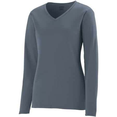 Classic Womens L/s Shirt - Augusta GIRLS L/S WICKING T-SHIRT GRAPHITE M