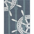 thumbnail image 1 of Unique Loom Tapis de Corde à Roulettes pour Extérieur 7'10 x 10' Rectangle Bleu Marine/ivoire, 1 of 1