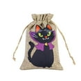 thumbnail image 1 of Christmas Decorations Halloween Drawstring Candy Bag Linen Burlap Pouch for Trick Or Party Wrapping, 1 of 5