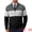 Gray Black, variant on Men's Contrasting Colors Stripe Cable Knit Stand Collar Jacket S Multicolor