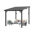 thumbnail image 7 of BaPiPro 8'x10' Hardtop Gazebo with Aluminum Frame & Polycarbonate Panel, Wall Mounted Gazebos Lean to Pergola, Outdoor Patio Grill Gazebo for Backyard, Garden, Deck, 7 of 7