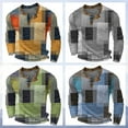 thumbnail image 2 of Mens Henley Shirts Vintage Patchwork Long Sleeve Tshirt Summer Festival Kurta Shirts Lightweight Breathable Hippie Casual Shirt Green L, 2 of 3