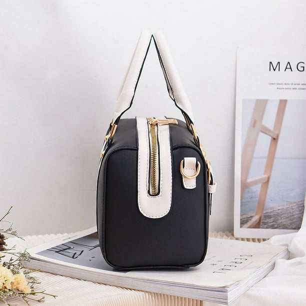 Bolso Mujer Mediano Bolso Bowling Mujer Bolso Bandolera Mujer Rigido Negro kaili Sencillez Walmart en linea