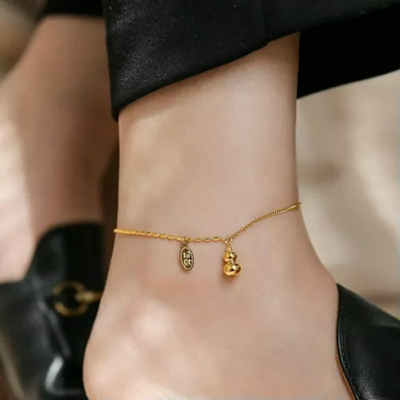 HOOUN Simple Titanium Steel Anklet Women's Advanced Fashion Anklet Accessories Gift#-01