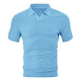 thumbnail image 2 of pstuiky camisetas para hombre, Camisa informal de manga corta con cuello en V y botones de color liso para hombre camisetas de hombre l, 2 of 5