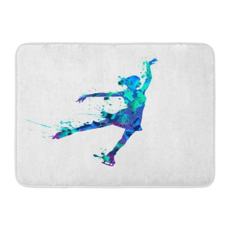 Godpok Beautiful Blue Skater Silhouette Of Figure Skating Girl