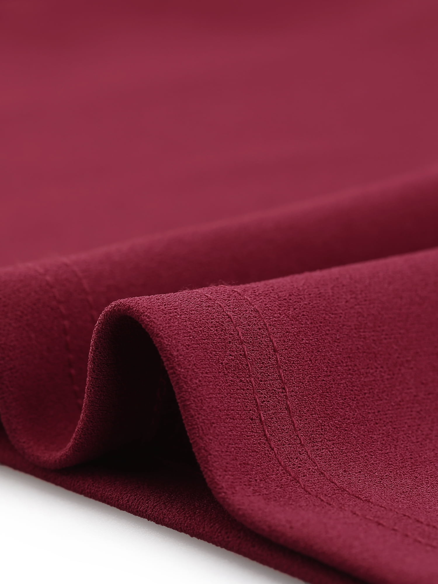 DARING DIVA Work Office Elegant 3/4 Sleeve V Neck A-Line Dress L Burgundy