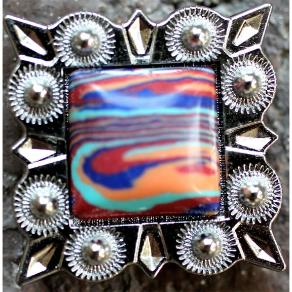 4 Conchos Rhinestone Horse Saddle Western  Berry 1" CO110