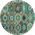 thumbnail image 1 of Ahgly Company Indoor Round Oriental Light Blue Modern Area Rugs, 8' Round, 1 of 4