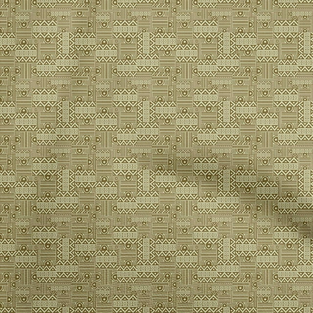 oneOone Polyester Spandex Dark Olive Green Fabric Geometric Craft Projects Decor Fabric Printed By The Yard 56 Inch Wide