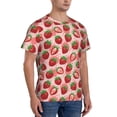 thumbnail image 4 of Yiaed Cute Strawberry Print Mens Short Sleeve Tight Fit T-Shirt, Crewneck Casual Tee-Medium, 4 of 5