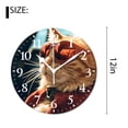 thumbnail image 2 of 12 Inch Wall Clock Battery Operated Silent Clock Decorative for Office, Kitchen, Outdoor, Living Room，Cute Cat in Sunglasses Animal Driver Driving Elegant, 2 of 4