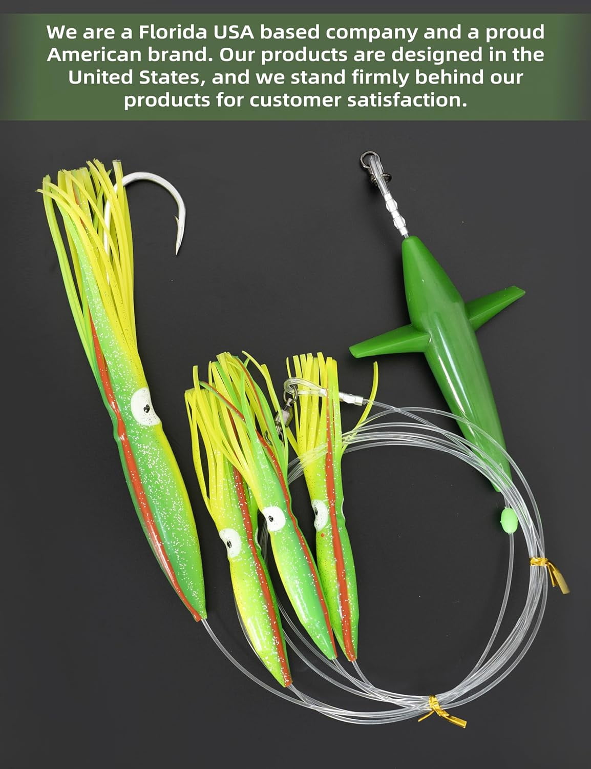BLUEWING Daisy Chain Big Game Daisy Bird Bulb Squid Trolling Bird Tuna Lures Fishing Teasers for Marlin Sailfish Fishing Yellow/ Green