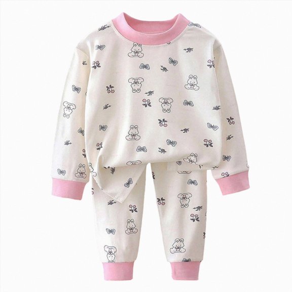 CAUYDY Newborn Girl Suits Toddler Clothes Fall Winter Long Sleeve Top Pants 2PCS Cute Set Infant Sleepers Baby Pajamas for Girls 12 18 24 Months Sizes 12-24 Months,Pink