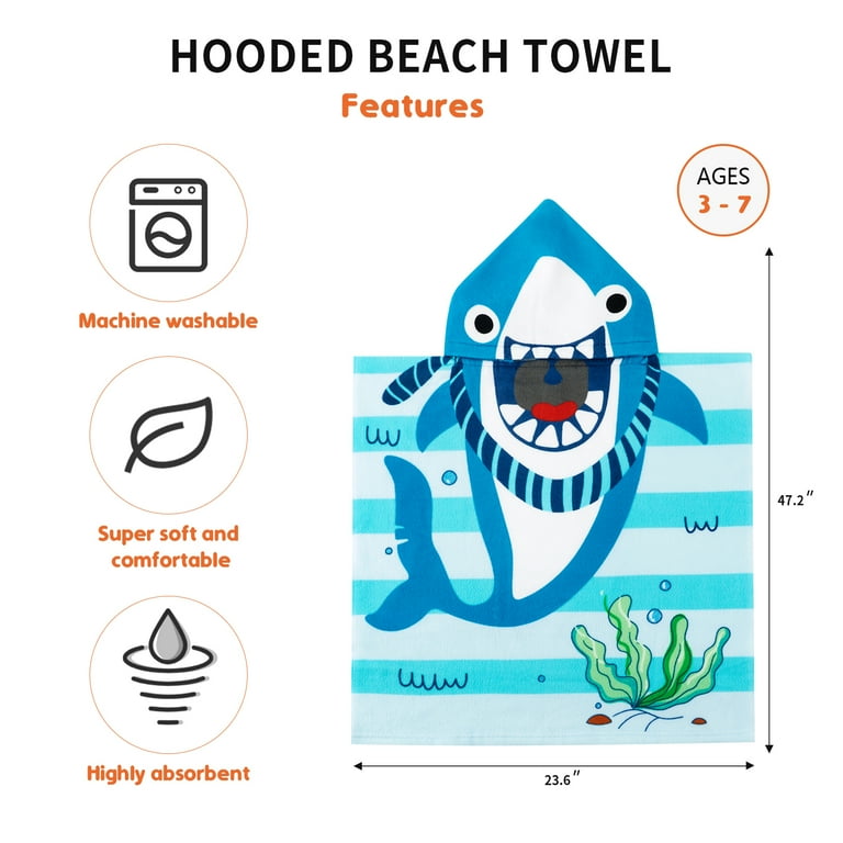 MINECRAFT BEE Hooded Poncho Towel Beach Swim Pool Bath Kids 24" X  50" Cotton