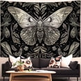 thumbnail image 4 of Boho Retro Black and White Moth Tapestry, Tapestry for Bedroom, Living Room Dorm Tapestry Wall Hanging,Aesthetic Vintage Plants Small Wall Tapestry, 60X40IN, 4 of 5