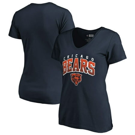 Chicago Bears Nfl Nano - Women's Fanatics Branded Navy Chicago Bears Faded Arch V-Neck T-Shirt