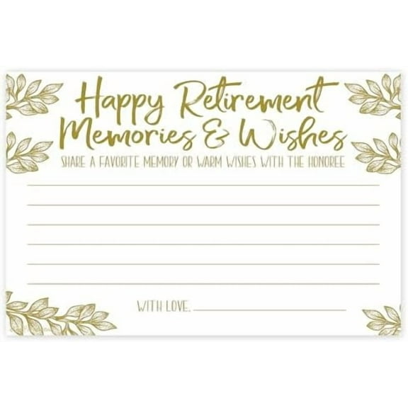 Retirement Memories and Wishes Cards (50 Count) - Retirement Party Activity