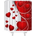 thumbnail image 2 of Valentine''s Day Shower Curtain Red Heart Romantic Abstract Floral Love Lover Couple Creative Bathroom Decor Fabric Curtain with Hooks, 2 of 5