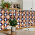 thumbnail image 3 of Mi Alma Removable Vinyl Red White Blue Floral Backsplash Tile Stickers, 24pcs, 3 of 16