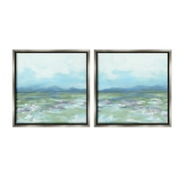 Stupell Industries Stormy Mountain Landscape Landscape Painting Gray Floater Framed Canvas Art Print Wall Art, 25 x 25, Set of 2