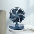 thumbnail image 4 of Ventilador portátil plegable de 3 velocidades recargable , para dormitorio Cabezal móvil Fácil de limpiar Refrigeración ligera Tipo C Azul Colco ventilador de mesa plegable, 4 of 7