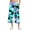 Cyan, variant on Capris for Women With Pockets High Elastic Waisted Loose Fit Printed Trousers Wide Leg Casual Summer Lightweight Palazzo Pants Mint Green 2XL