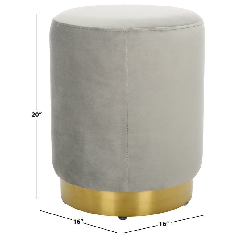 SAFAVIEH Couture Elsworth Glam Velvet Ottoman with Brass Base