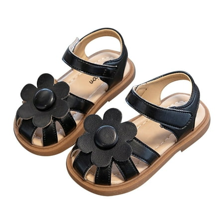 

Toddler Slippers Summer Flowers Wrapped Head Soft Bottom Princess Skirt Set Daily Wear Sandals for Toddler Boys