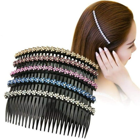 5pcs Hair Comb Clip Clamp for Lady Girls Hair Combs Rhinestone Hair ...