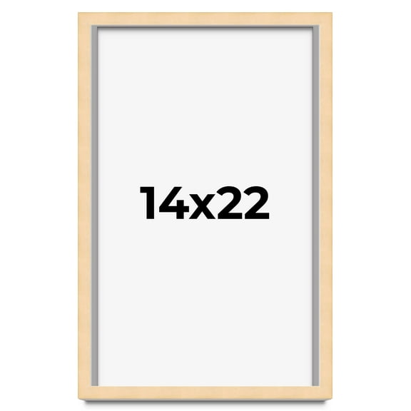 14x22 Frame Natural Wood Picture Frame | 0.75 Inch Moulding Width | with UV Acrylic Plexiglass,