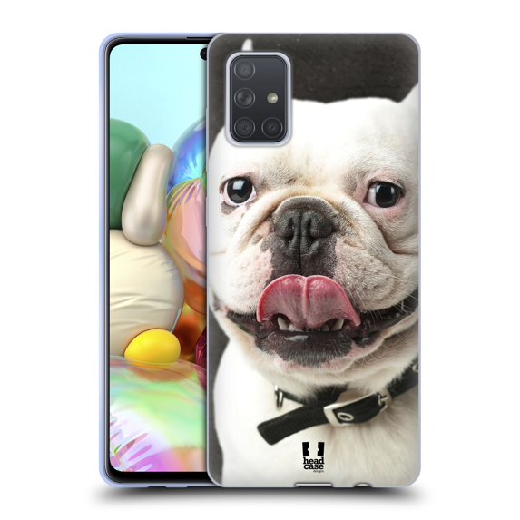 Head Case Designs Funny Animals Tongue Out Bulldog Soft Gel Case Compatible with Samsung Galaxy A71 (2019)