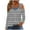 Black, variant on Women's Striped Long Sleeves Cold Shoulder Tops Criss Cross V Neck Fall Trendy Going out Blouse Tees
