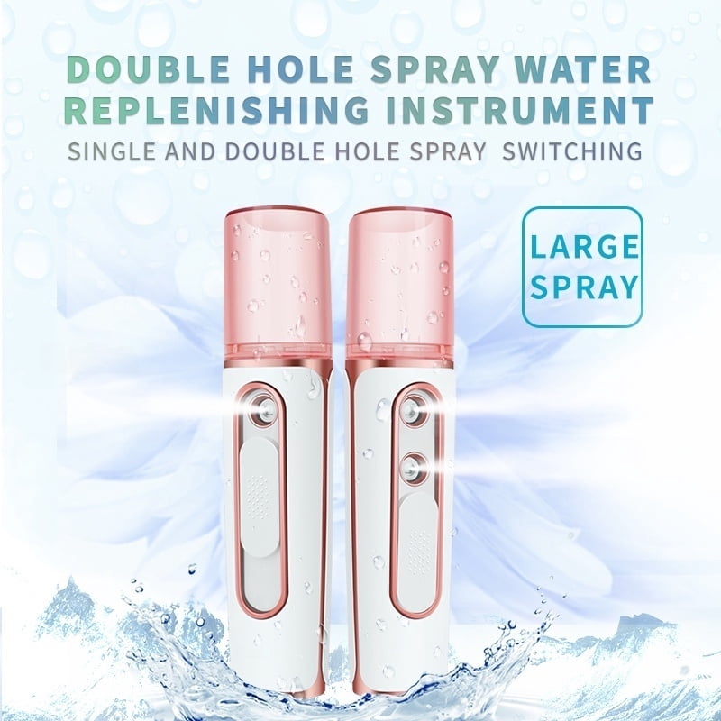 Nano Mist Sprayer 35ml Double hole USB Facial Body Steamer Moisturizing Portable Face Steamer Nano Facial Spray Cool Mist Spray