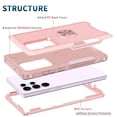 thumbnail image 6 of Casetego for Samsung Galaxy S23 Ultra Case,with 2 Pack HD Len Protector Heavy Duty Full Body Shockproof Kickstand With 360° Ring Holder Support Car Mount Phone Cover,Rose Gold, 6 of 7